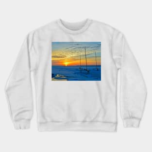 Iceboats at Dawn on Barnegat Bay, New Jersey. Crewneck Sweatshirt